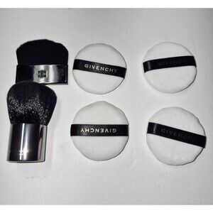 Givenchy Parfums Beauty Tool Lot Of 6 Mini Kabuki Brush & 4 Powder Puffs NEW